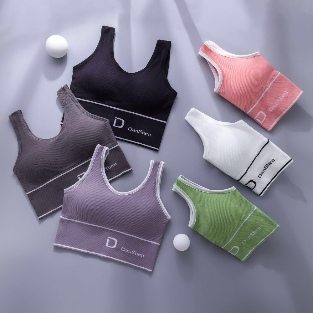 Blackpink Sport Bra GYM Bra Olahraga Push Up Wanita Tanktop Tangtop Senam Yoga Tengtop Atasan Tanpa Kawat Import 1199