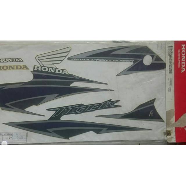 Lis Body-Sticker-Striping Tiger Revo 2012-2013 Original AHM Biru Silver