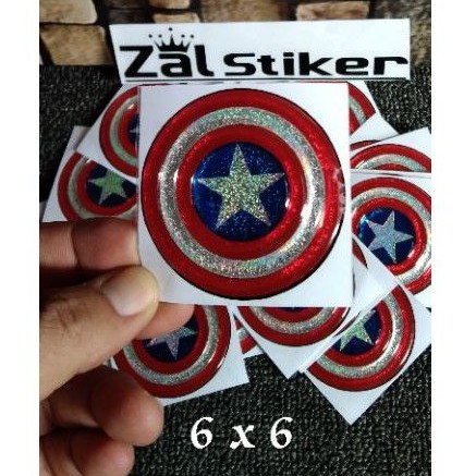 

sticker timbul logo kapten Amerika