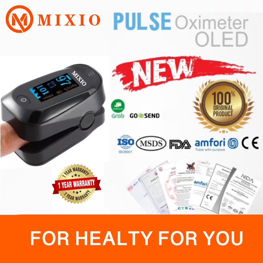 (Original) Fingertip Pulse Oximeter Oximetry Sp02 Saturation Monitor LED AB-88 Exp Lama Termurah