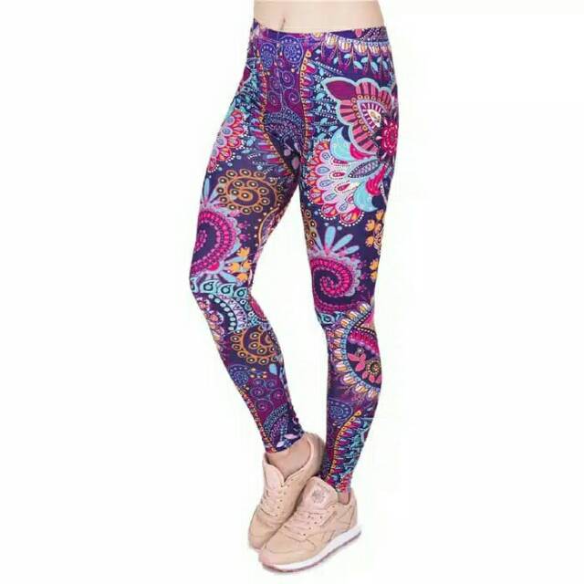 Legging Motif Random Wanita Jersey Lembut Standar - Jumbo { RANDOM }