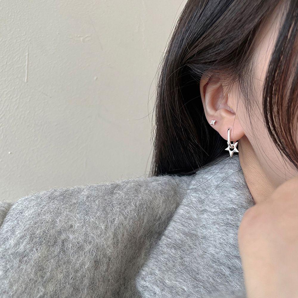 Mxbeauty Wanita Anting Hoop Elegan Geometris Hiphop Bintang Berongga Keluar Pendent Stud Earrings