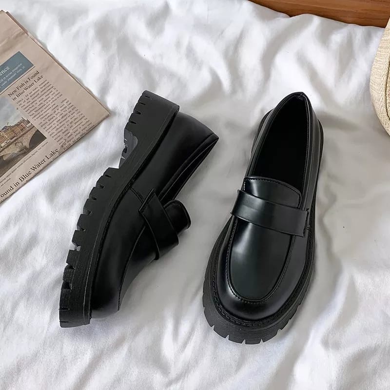 SEPATU LOAFERS WANITA &quot; ANANDA &quot; BLack doff PREMIUM PLS 01