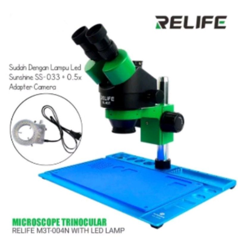 MICROSCOPE TRINOKULAR RELIFE M3T-004N PLUS LAMPU ORIGINAL