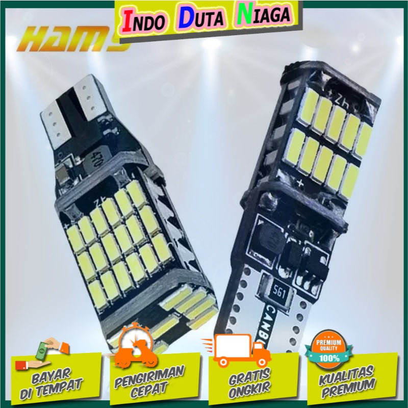 Hamy Lampu LED Mobil SMD T15 W16W 4014 45SMD 12V 6500K 1PCS - FITC