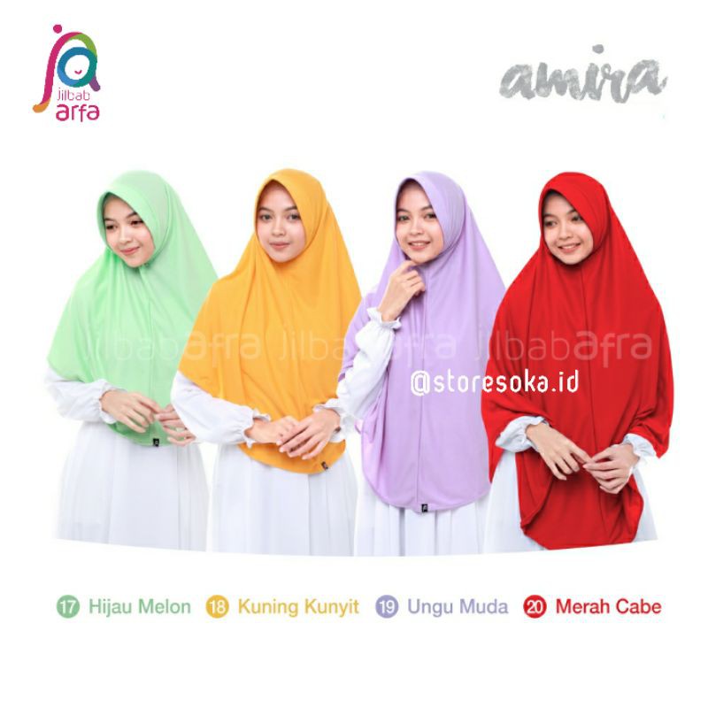 Jilbab Afra ( Jilbab Arfa ) Bergo Amira Pet Antem Size Jumbo - Jilbab Instan Bahan Kaos Adem, Lembut