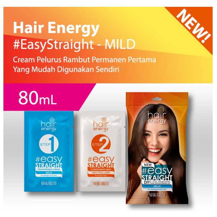 MAKARIZO EASY STRAIGHT HAIR ENERGY MILD 80ml - For Damaged Curly Hair