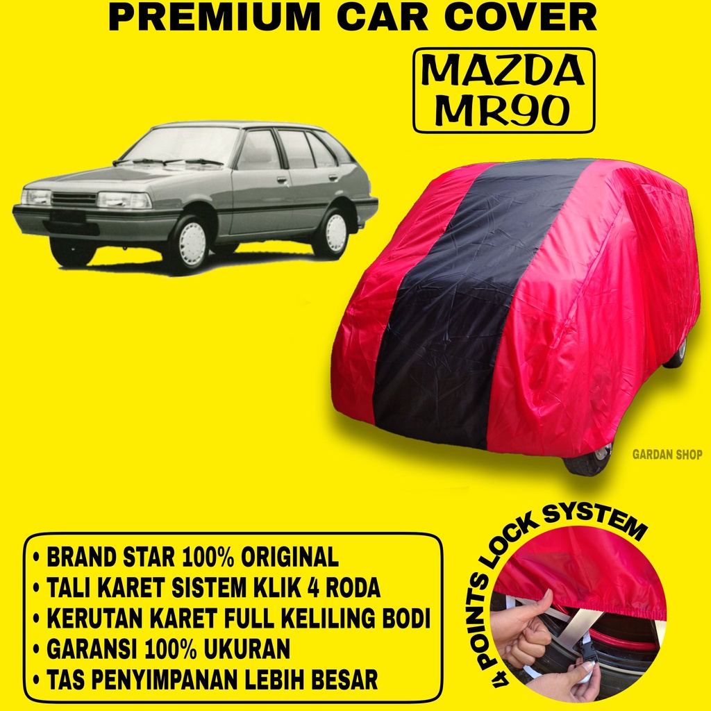 Body Cover MAZDA MR90 MERAH HITAM Penutup Bodi Mobil Mazda Mr90 Waterproof PREMIUM