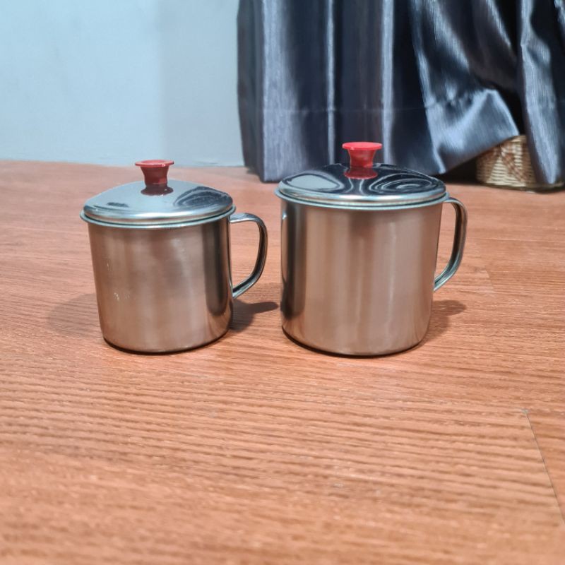 Gelas Mug Stainless / Cangkir Stainless / Mug Stainless Tutup / Cangkir Tutup Murah / Gelas Tutup