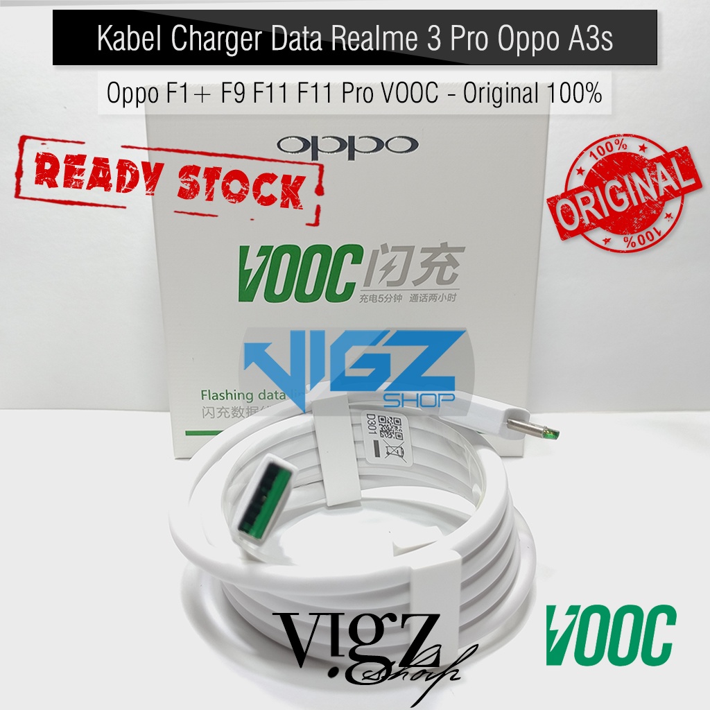 Kabel Data Realme 3 Pro Oppo A3s OPPO F1 Plus F9 F11 F11 Pro VOOC Original 100%