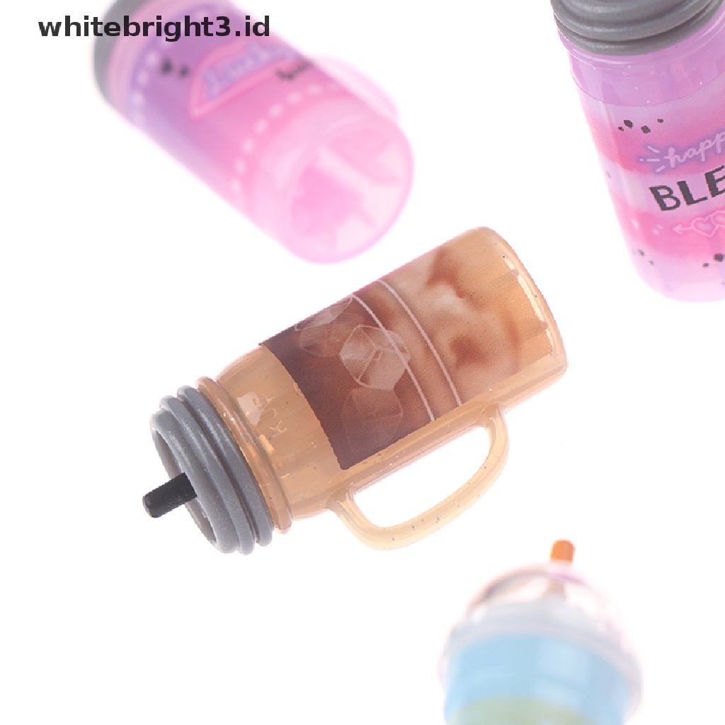 (whitebright3.id) 3pcs / set Mainan Miniatur Botol Jus Skala 1: 12 Untuk Dekorasi Rumah Boneka