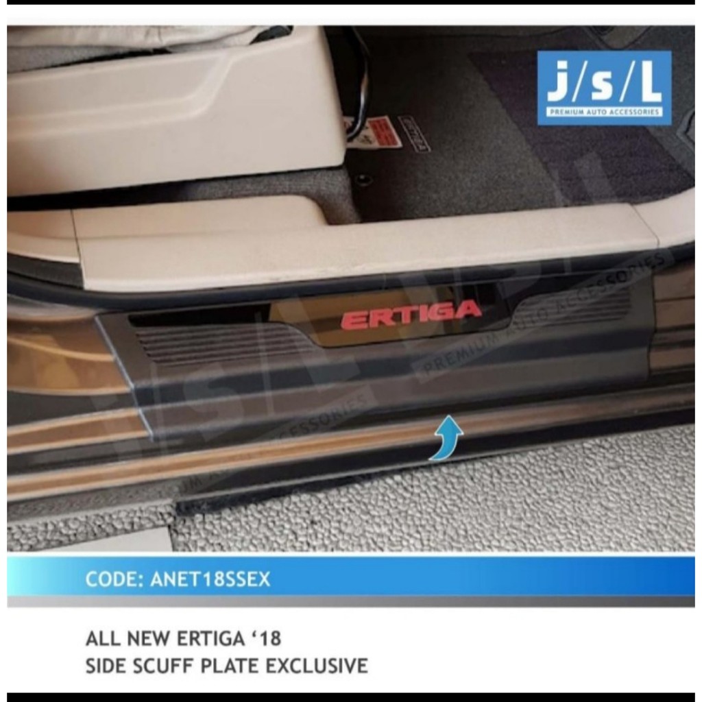 Sill plate Sillplate Samping Mobil All New Ertiga 2018 2019 JSL Hitam