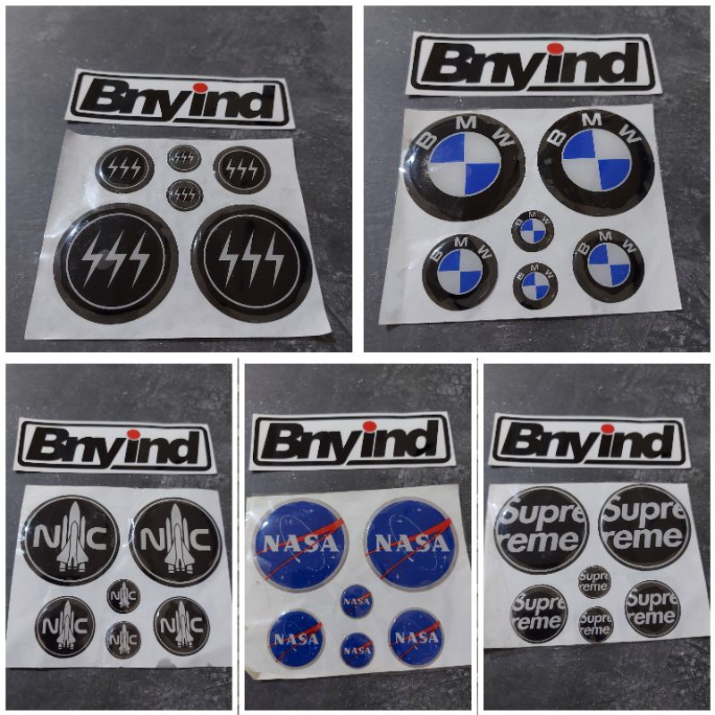 STICKER EMBLEM SSS BMW NASA SUP SET AEROX TIMBUL