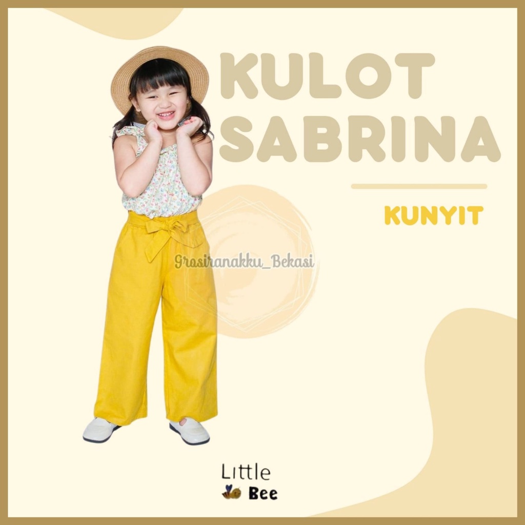 Kulot Anak Polos Sabrina Littlebee Junior Warna Kunyit Size 2-6Tahun