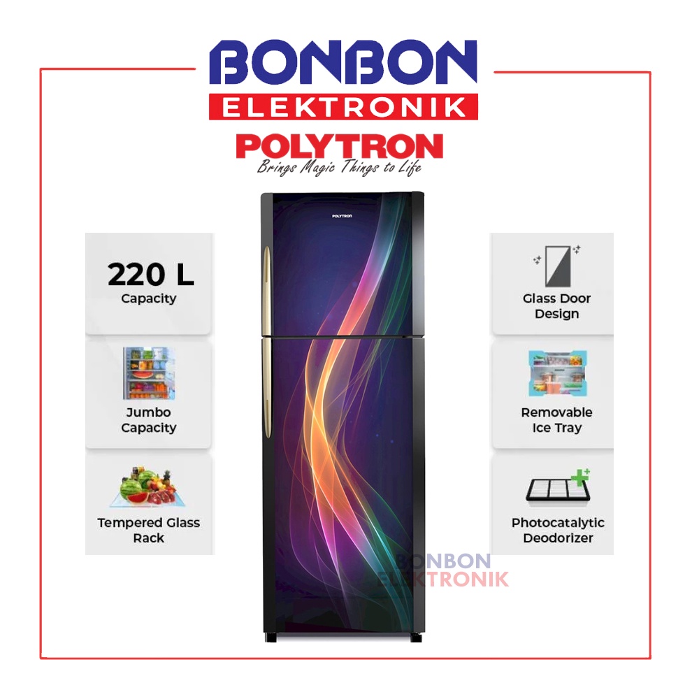 POLYTRON Kulkas 2 Pintu 220 Liter PRM 23PAX / PRM-23PAX 220L