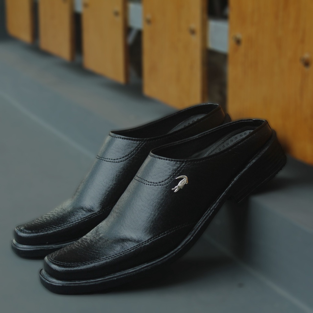 SEPATU SANDAL KULIT PRIA CROCOLIDE KULIT SINTETIS PREMIUM CASUAL FORMAL KERJA KANTOR DOSEN GURU PNS || SANDAL SLIDE PRIA KULIT INDIAN || BUSTONG TUTONG PRIA BERKUALITAS