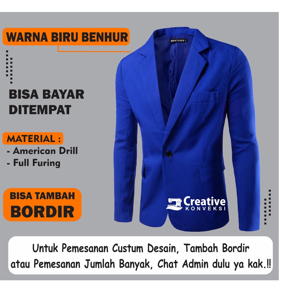 Jas Almamater sekolah / Full Puring / Jas Mahasiswa / jas warna biru benhur BANK BCA
