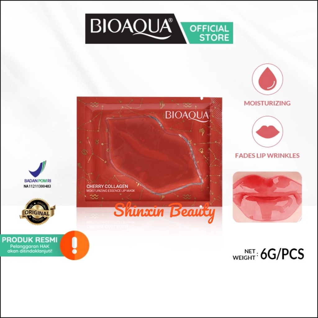 BPOM BIOAQUA Cherry Collagen Lip Mask 6gr / Masker Bibir Collagen Bioaqua
