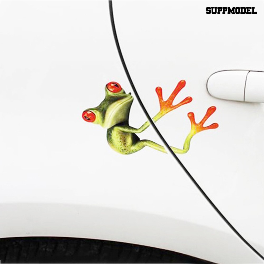 Supmodel 3D Frog Cartoon Funny Car Auto Trunk Body Bumper Window Decor Decals Sticker