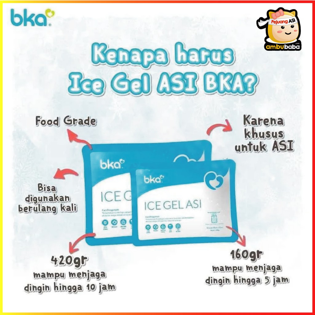 Ice Gel BKA 160 gram 420 gram Tambahan Pendingin Untuk Tas ASI