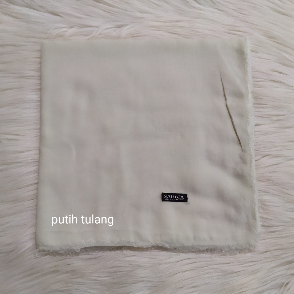 TERMURAH SAUDIA / Segiempat ORIGINAL SAUDI/ JILBAB RAWIS /JILBAB KATUN/jilbab murah-Putih tulang