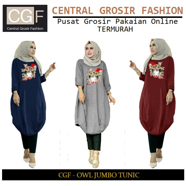 Owl Jumbo Tunik - Central Grosir Fashion (CGF) - Ukuran XXL-3XL - Matt Baby Terri