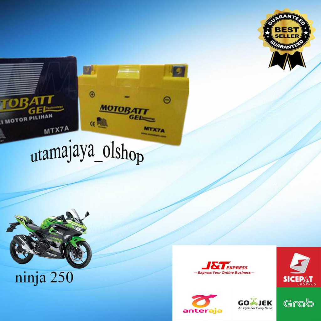 Aki motor NINJA 250 motobatt motobat MTX7A accu gel ORI pabrik aki paling bagus