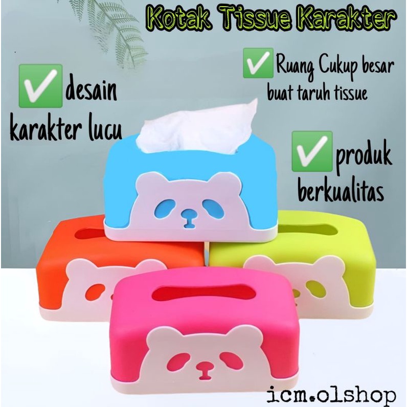 Kotak tisu Model karakter plastik/Tempat tisu Facial Karakter