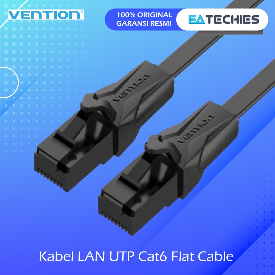 [IBA - 10M] Vention Kabel Flat LAN 10 Meter RJ45 cat6 Cat.6 UTP