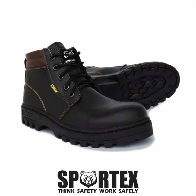 sepatu safety ujung besi / safety shoes type 01 hitam by sportex