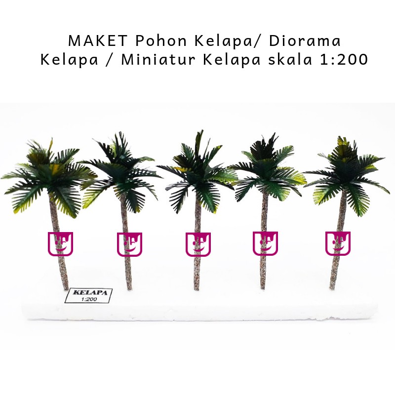 Maket Pohon Kelapa Diorama Kelapa Miniatur Kelapa Skala 1 200 Miniatur Pohon Kelapa 1 200