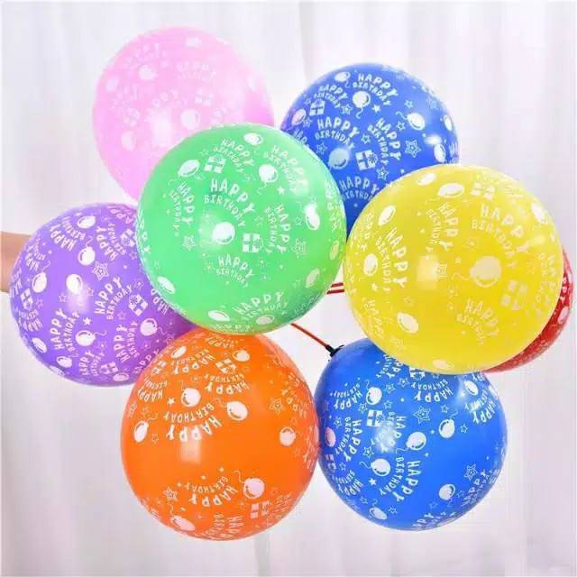 Balon Latex HAPPY BIRTHDAY 12 inch satuan