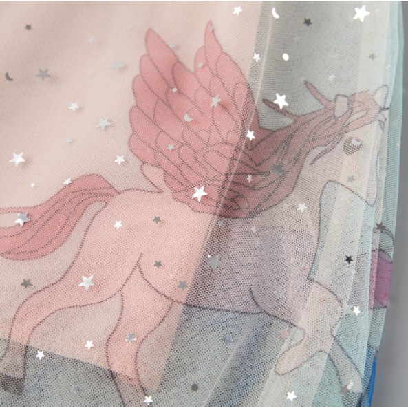 Limited Dress Anak Perempuan Lengan Pendek Motif Unicorn Impor