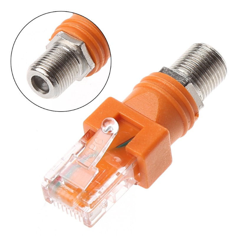 CRE  F Female To RJ45 Male Coaxial Barrel Coupler Adapter RJ45 To RF Connector Converter