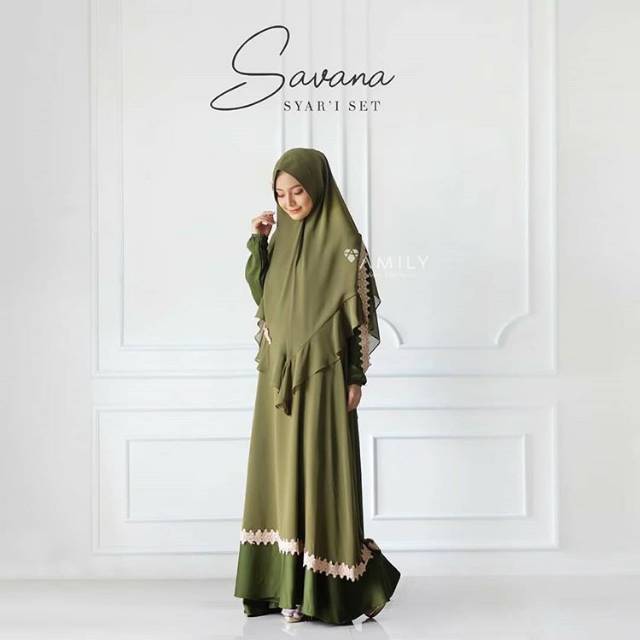 GAMIS AMILY SAVANA SYARI SET DRESS SYARI CANTIK MODERN