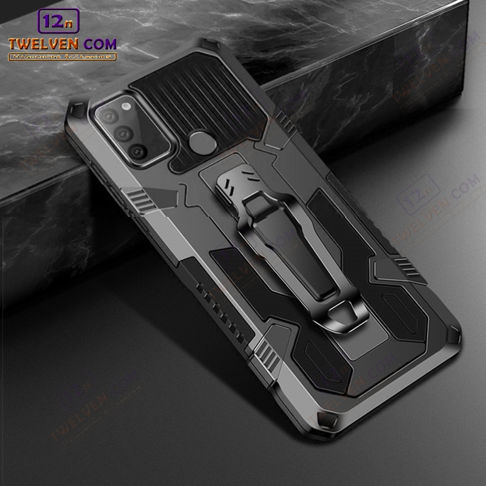 Case Shockproof Samsung M21 Armor Hardcase Stand Clip