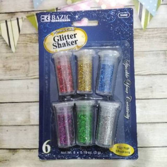 Set gliter glitter 6 pcs 6 warna untuk prakarya / dekorasi