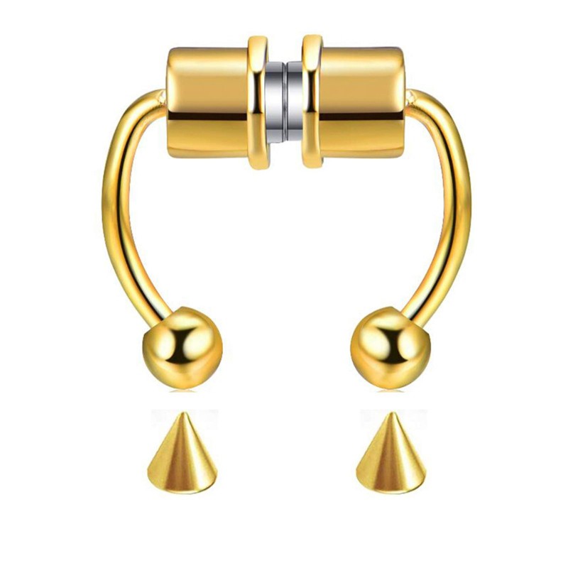 Moonlight&quot; Magnetic Septum Nose Ring Horseshoe Fake Nose Ring Hoop Non-Piercing Jewelry