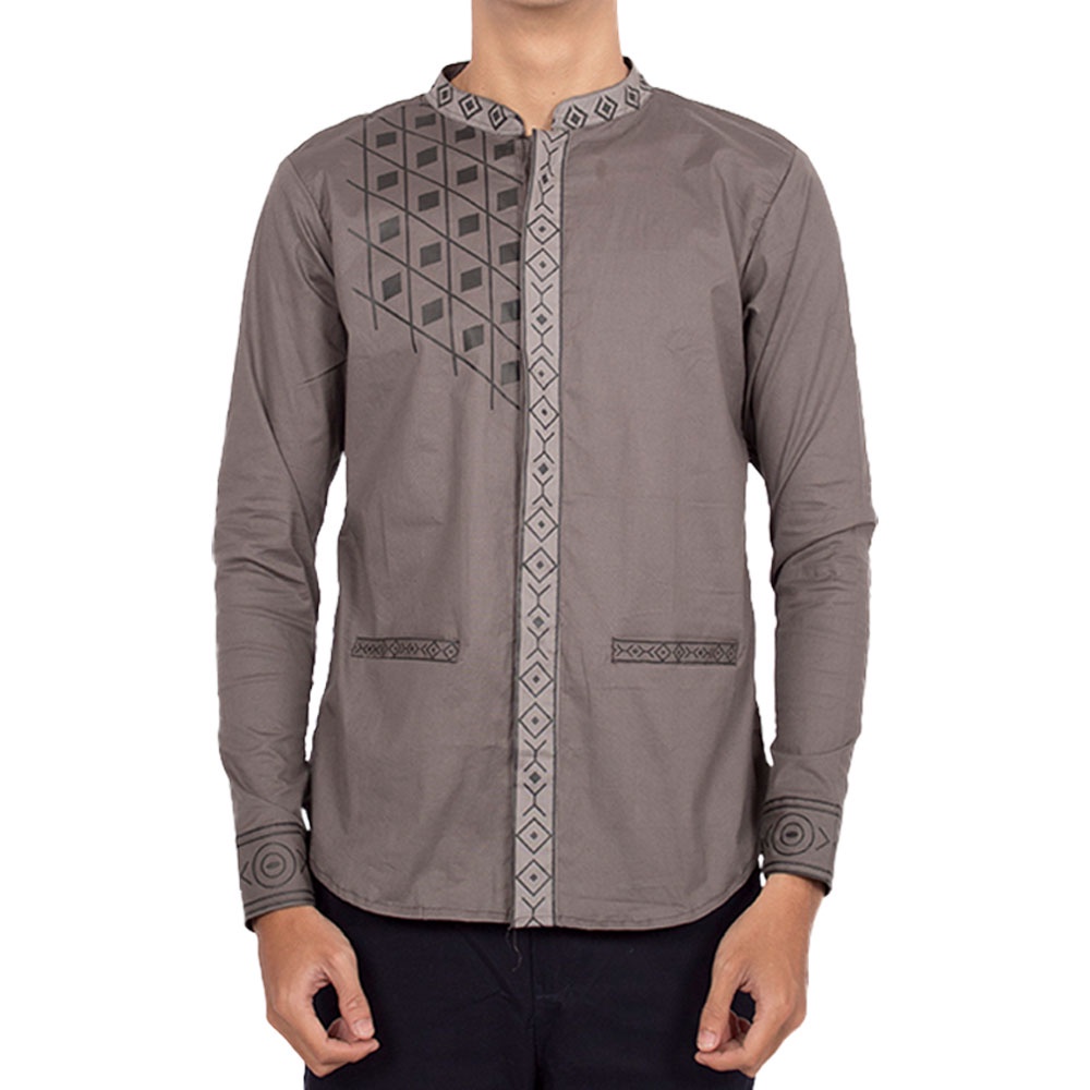 HipNop EZRA BAJU MUSLIM KEMEJA KOKO PRIA MUSLIMAH LENGAN PANJANG ATASAN MUSLIM SLIMFIT COWOK COWO