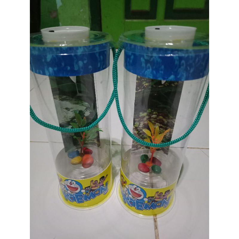 (COD) aquarium mini ikan cupang LED motif