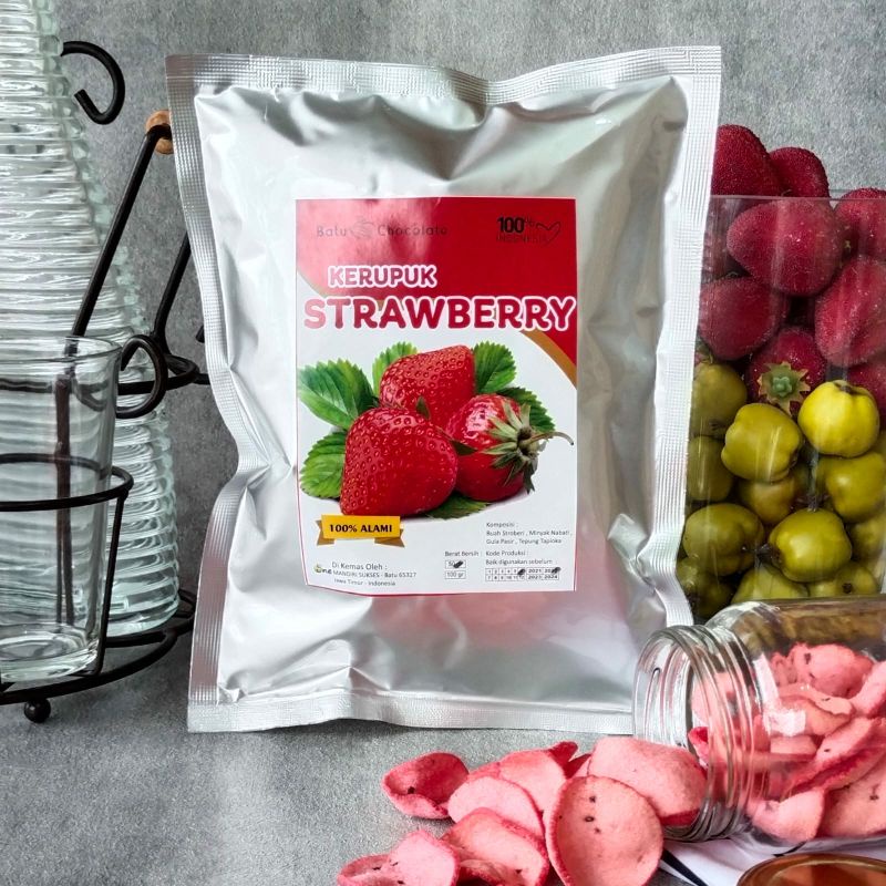 Batu chocolate - Paket Kerupuk Buah Isi 4 pcs Varian Rasa Mix - Oleh Oleh Khas Malang Batu