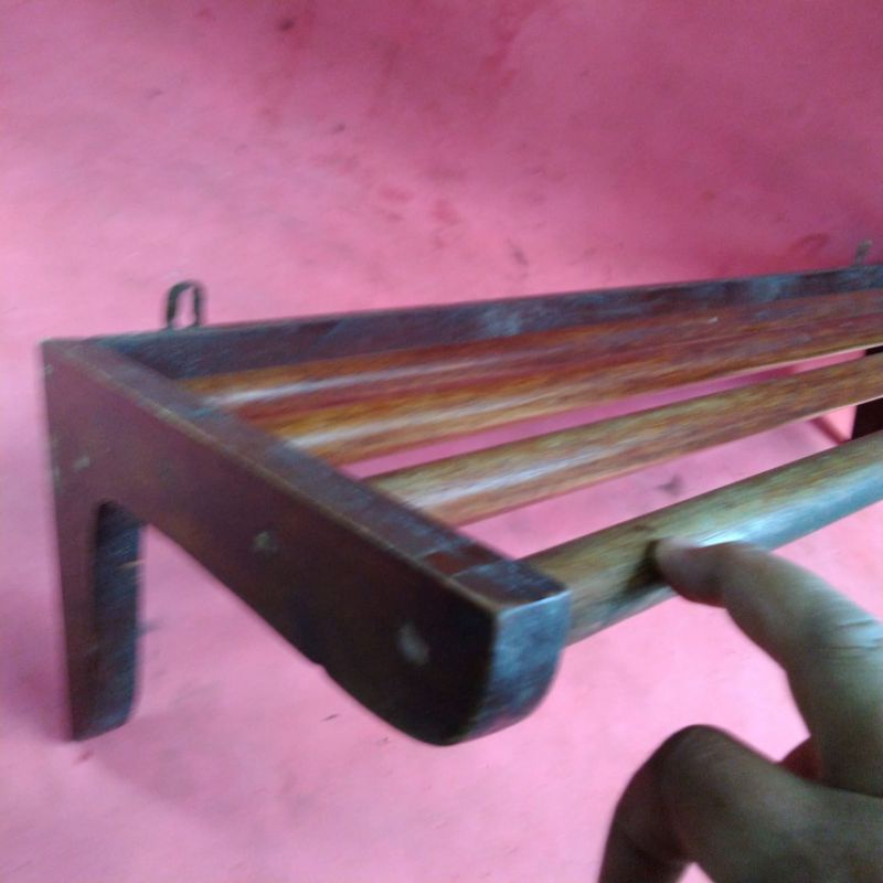 capstok kapstok gantungan baju kayu jati Tua 85cm jadul vintage antik lawas kuno rare langka klasik 