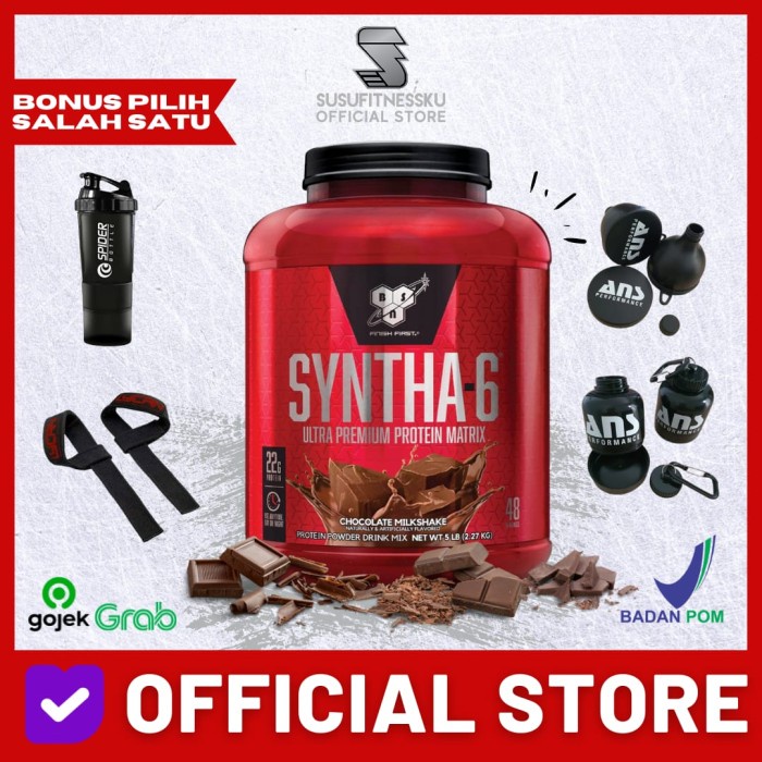 

BSN Syntha 6 5 Lb BSN Syntha-6 5 Lb Protein Time Release - Coklat, Bonus Shaker Suplemen Susu Fitness Penggemuk Bpom On Platinum Tanpa Olahraga Amino S3K3M2T6T6 Kapsul Pembentuk Otot Vitamin Fitness Penambah Berat Badan Tubuh Suplemen Pembentuk Otot Perut