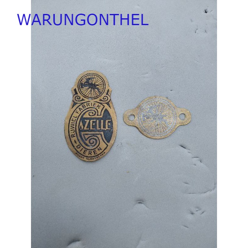 PLAT MERK SEPEDA ONTHEL - EMBLEM LOGO DEPAN SEPEDA ONTEL - LOGO PLAT MERK FRAME ONTEL UNTO KEBO