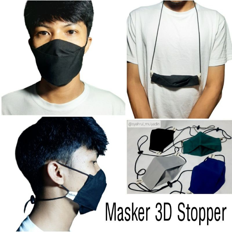 masker kain|model  3D tali stopper |masker 3 lapis 3 ply | masker fashion