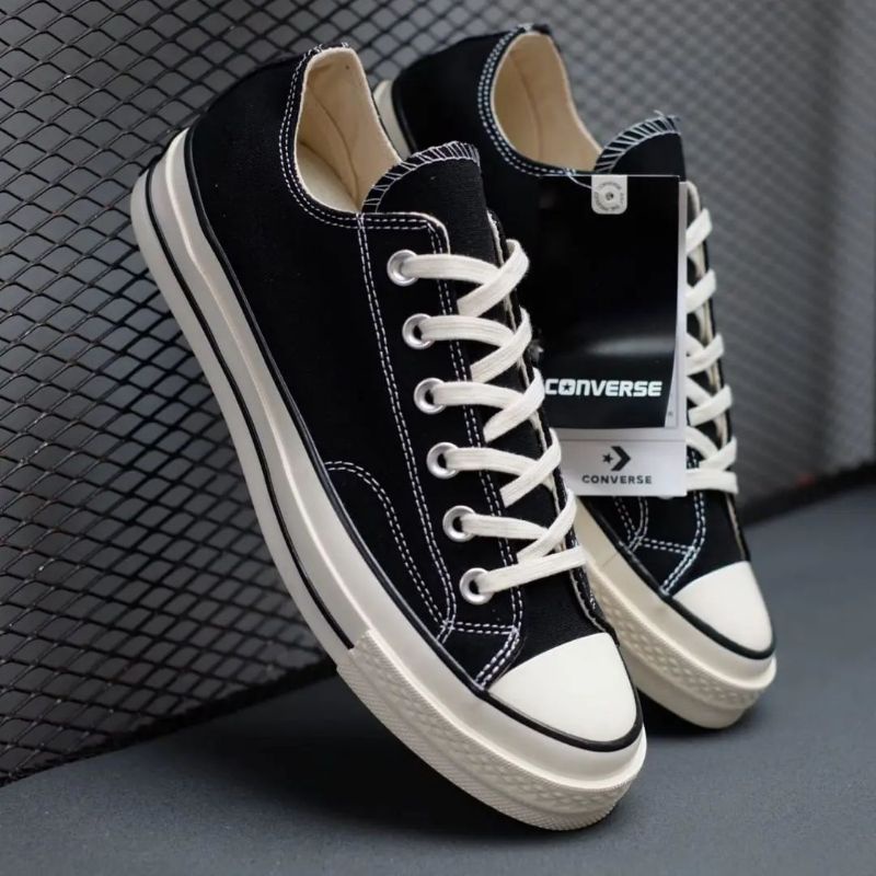 (BISA COD) SEPATU CONVERSE 70s LOW BLACKWHITE PREMIUM