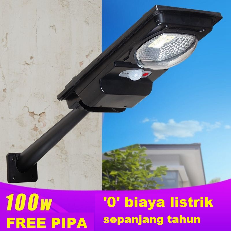 LAMPU TENAGA SURYA 100Watt Solar Cell Solar Panel Waterproof LAMPU JALAN LED 100 WATT / pju cobra so