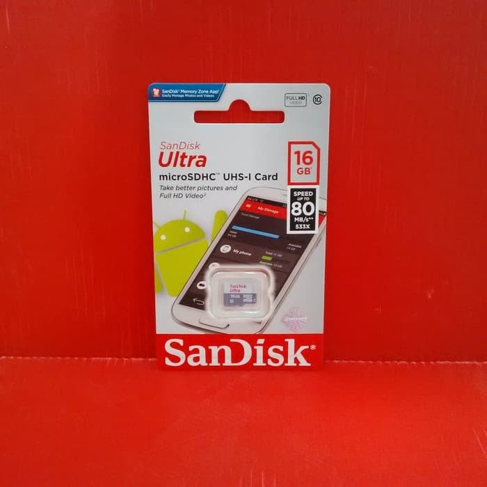 Kartu memory memori Sd Card SanDisk San disk Ultra MicroSD 16GB Class 10 Original