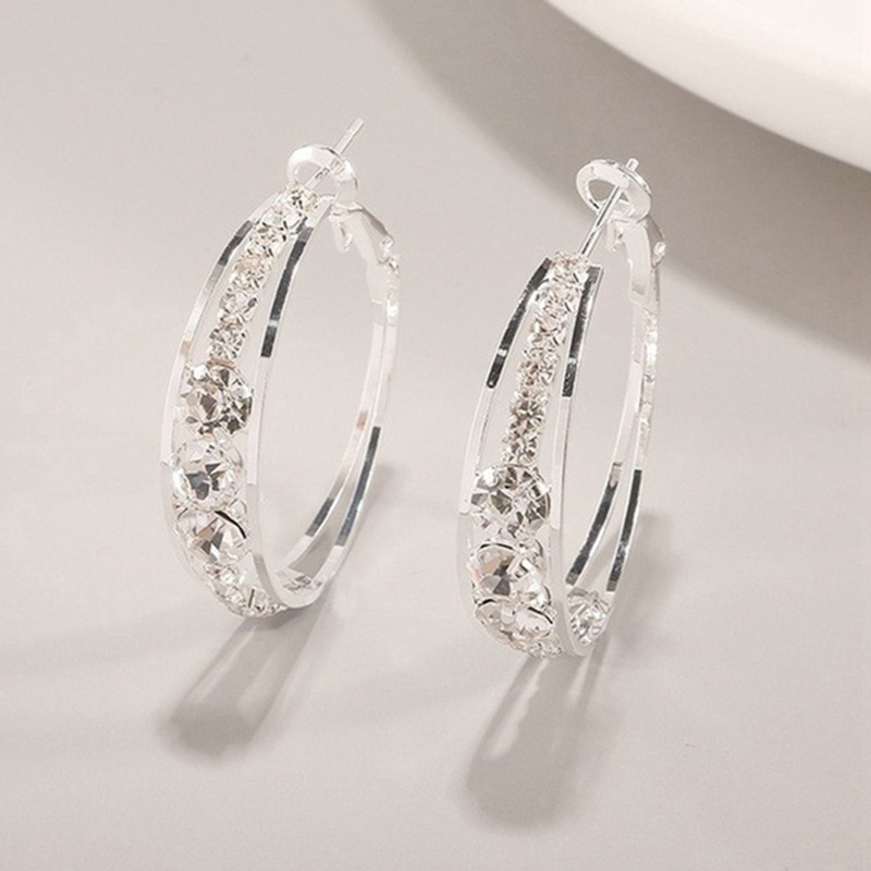Exquisite European And American Fashion Female Jewelry 925 Sterling Silver 18K Gold Diamond Earrings Romantic Valentine's Day Gift