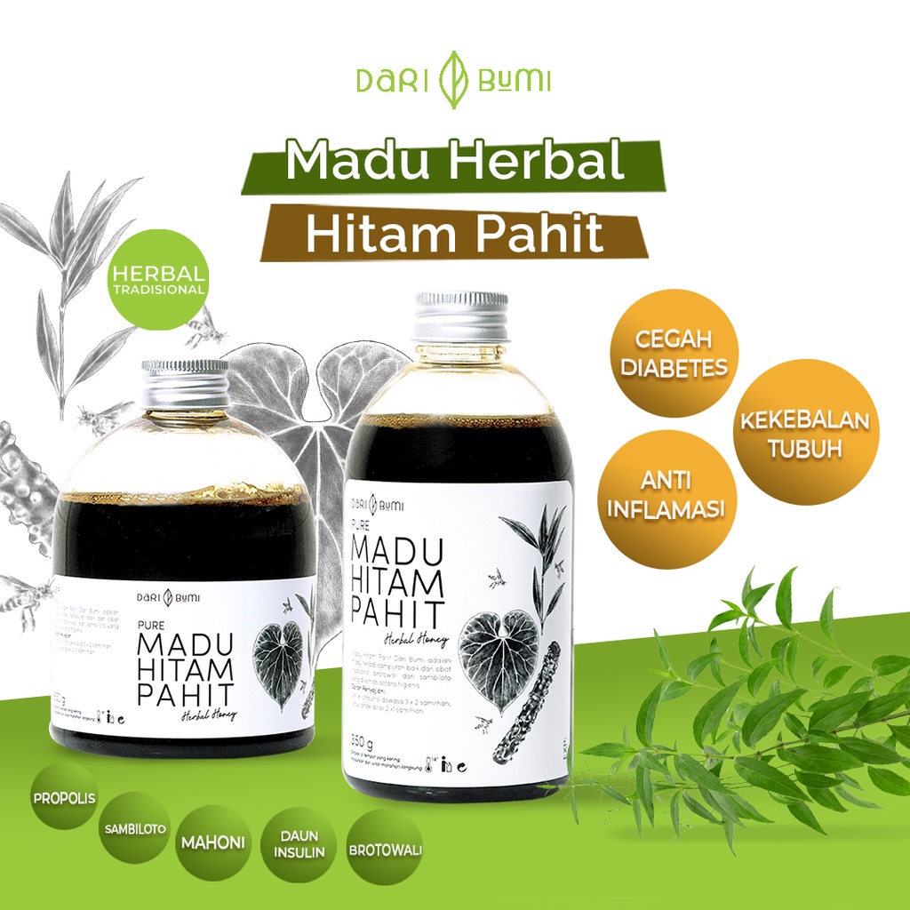 Madu Herbal Hitam Pahit Propolis Dari Bumi Alami Original